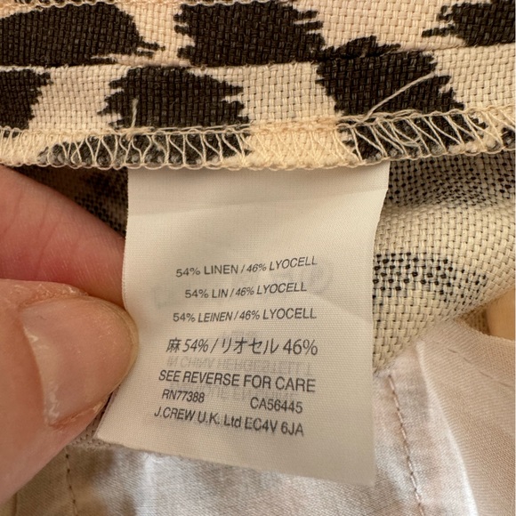 J Crew Animal Print Linen Blend Trouser Shorts, Size 14 - Picture 5 of 6